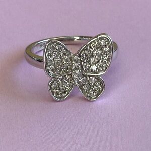 Elegant 14k Gold and Diamond Butterfly Ring